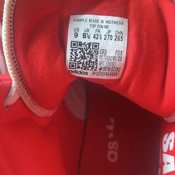 ADIDAS Top Ten RB Better Scarlet sneakers w/velour and patent leather - Size 9 - Picture 13 of 13